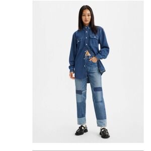 Levi's Made & Crafted Studio Taper/Column Jeans Womens 27 Blue Patchwork Sample